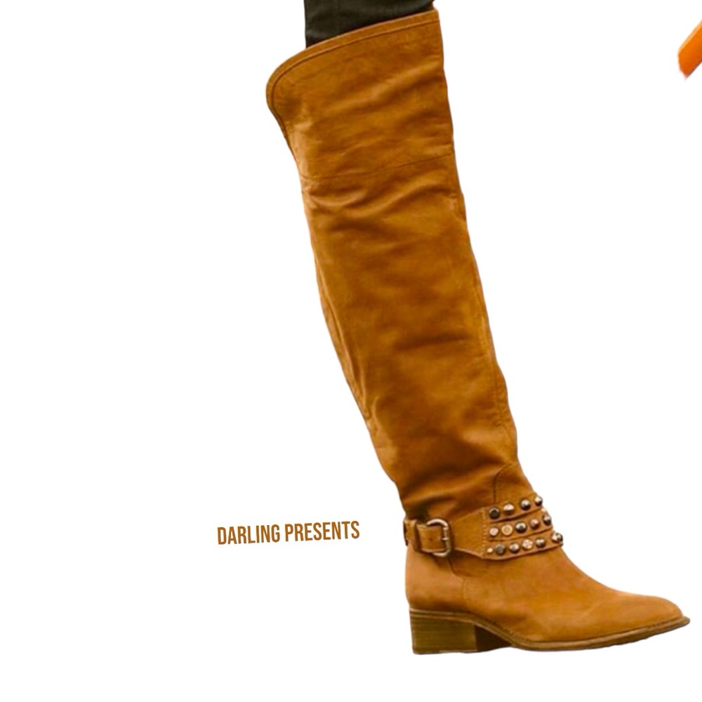 Steven By Steve Madden Smoken Knee High Boots Women Color Cognac Size 6.5